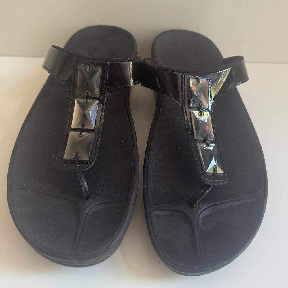 Black Bejeweled Fitflops